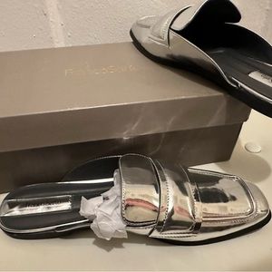 NWB silver metallic mules Franco Sarto size 11